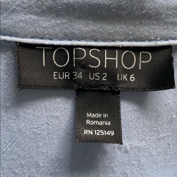 Top shop baby blue button up t shirt blouse - Picture 2 of 3